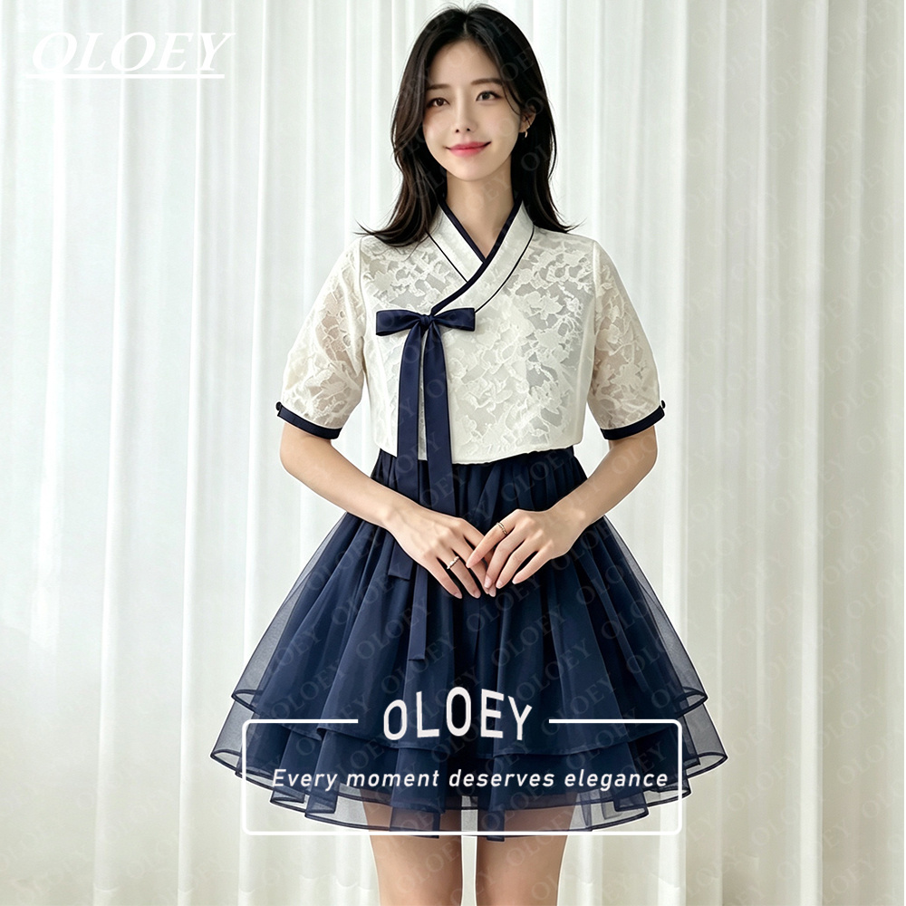 Modern Korean Lifestyle - OLOEY Современный черный короткий концертный ханбок,